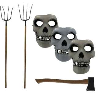Lot 88 - Dark Harvest 3 Skull Masks, Pitch Forks & Axe
