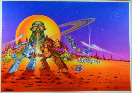 Gobots: War of the Rock Lords (1986) Large original artwork for the Quad poster for the… | Ewbank’s