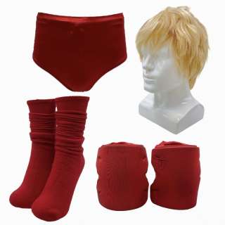 Lot #195: The Iron Claw Kevin Vaughn Maxwell Jacob Friedman Screen Worn Wrestling Trunks, Socks, Kneepads & Wig Ch 2 Sc 1171