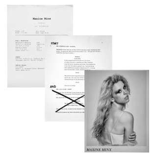 Maxxxine Maxine (Mia Goth) Production Used Headshots, Resume & Elaini Audition Page | VIP Fan Auctions