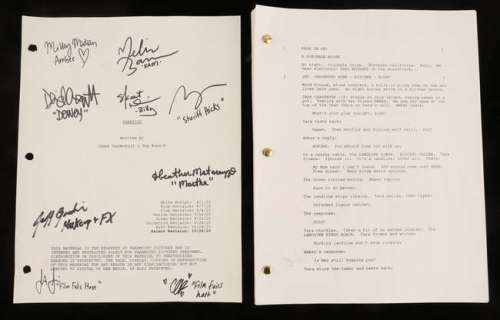 Original production script from the set seamstress, cast signed. Further information to follow | Ewbank’s
