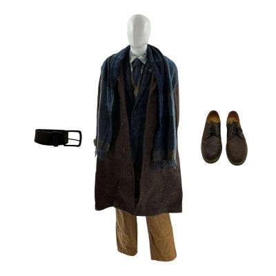 MERV Russ Screen Worn Blazer W/ Lapel Pin, Pants, Flannel, Vest, Overcoat, Plaid Scarf, Tie, Belt & Dress Shoes Ch 12 Sc 25-30 | VIP Fan Auctions