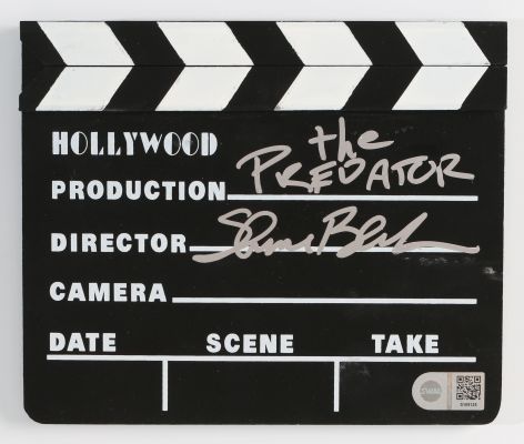 Shane Black Director of The Predator (SWAU) Signed Prop Replica Mini Clapperboard with Written Movie Title | SWAU
