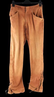 Lot 5186 - How The West Was Won (1962) George Peppard Cowboy Pants. Tan in colour with elasticated, rope like…