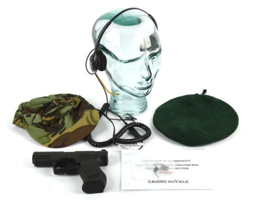 Lot 2320 - James Bond 007 - Casino Royale (2006) - film prop collection comprising; jungle camo hat with COA… | Ewbank’s