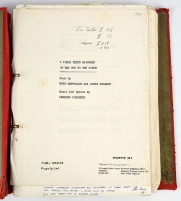 Lot 6382 - A Funny Thing Happened on the way to the Forum (1966) - Frankie Howard used script with some… | Ewbank’s