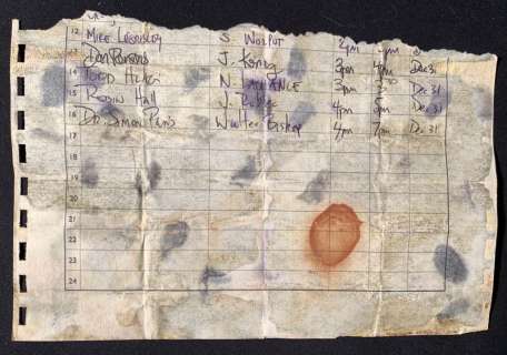 Lot 103 - Fringe (2008–2013) - Walter Bishop Torn Visitors Book Page