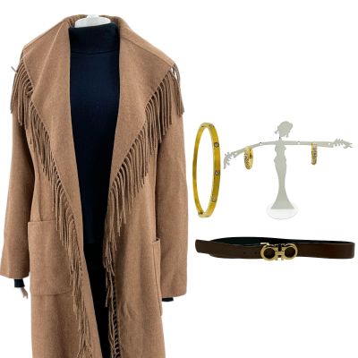 Lot 18: Relationship Goals Brenda Phelps Screen Worn Coat, Sweater, Pants, Belt, Earrings & Bracelet Ch 4 Sc 31 | VIP Fan Auctions