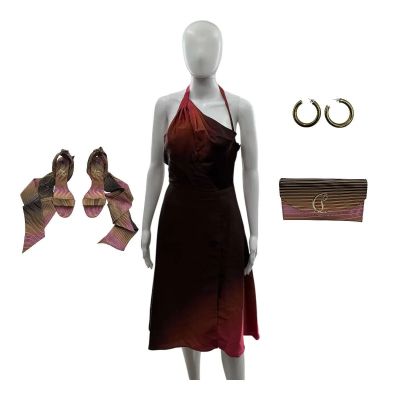 Lot 159: Crime 101 Sharon Screen Worn Dress, Earrings, Clutch Purse & Heels Ch 8 Sc 115-118 | VIP Fan Auctions