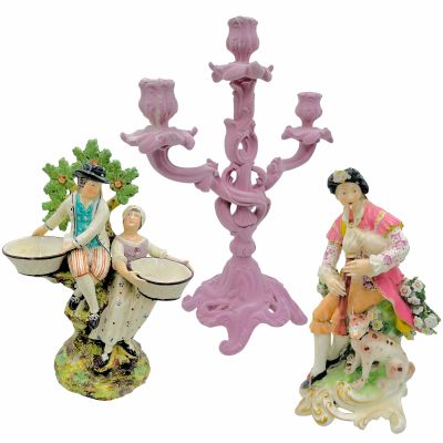 Lot 19: Wuthering Heights Isabella (Alison Oliver) Screen Used Candle Holder & (2) Figurines | VIP Fan Auctions