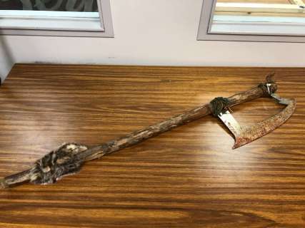 Metal & wood crafted battle axe from the popular Sci-fi series | Direct Liquidation