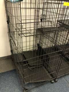 Lot 239 - Large Animal Cage from Turner & Hooch - Black - collapsible with tiers.