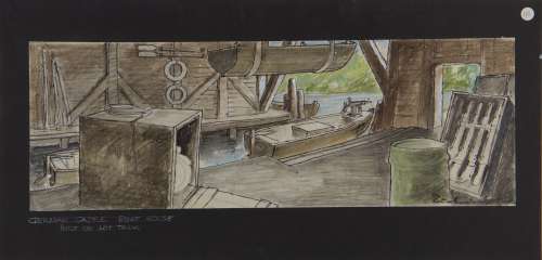 Indiana Jones and the Last Crusade: Three pre-production concept set designs by production designer Elliot Scott, 1989, all ’Castle Brunwald’ related, | Bonhams