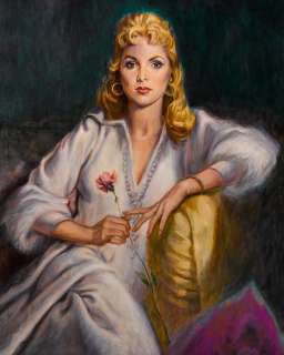 Lot 218 - A Jaroslav Gebr oil portrait of Janet Leigh for the Columbo episode "Forgotten Lady"