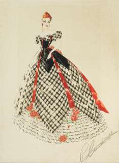 A Walter Plunkett costume sketch for Belle Watling in Gone With the Wind | Bonhams