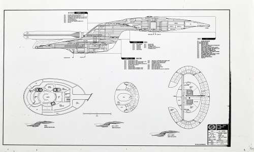 A Star Trek: The Next Generation group of xerographic blueprints of the "Enterprise 1701 D" starship | Bonhams