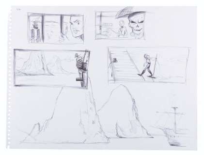 The First Sketch of Captain Jack Sparrow. | Van Eaton Galleries