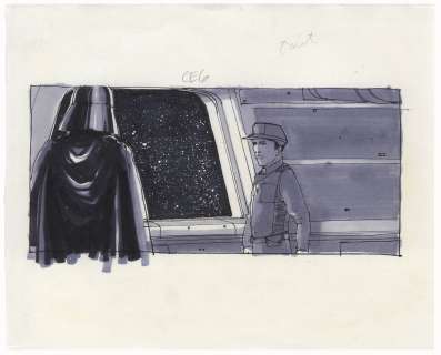 Storyboard From the ’’Empire Strikes Back’’ Depicting Darth Vader -- From the Collection of Art Director Joe Johnston | Nate Sanders