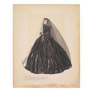 A Vivien Leigh Original Costume Sketch by Walter Plunkett for Gone with the Wind, the Widow’s Weeds Gown | Bonhams