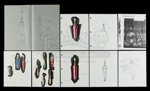 DEATH BECOMES HER (1992) - Lot 198 - Set of Hand-Drawn Potion Vial Designs by John Bell