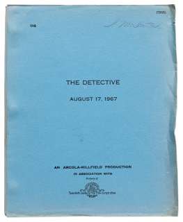 Abby Mann Written Screenplay for ’’The Detective’’, the 1968 Film Starring Frank Sinatra | Nate Sanders