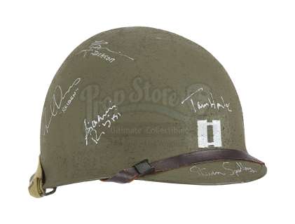 SAVING PRIVATE RYAN (1998) - Lot 602 - Captain Miller‘s (Tom Hanks) Cast-autographed Hero Helmet