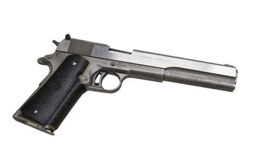 ARNOLD SCHWARZENEGGER THE TERMINATOR PROP AMT .45 LONGSLIDE HANDGUN | Julien’s