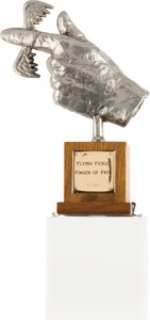 "Flying Fickle Finger of Fate" Award on Wood Base from Rowan & Martin’s Laugh-In (NBC TV, 19... | Heritage