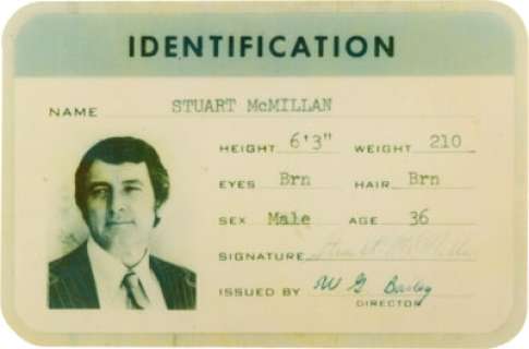 Rock Hudson "Stewart McMillan" Central Security Police Commissioner Photo ID and Business Cards (2) from McMill...