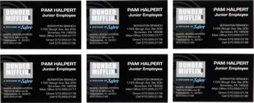 Jenna Fischer "Pam Halpert" Dundler Mifflin Junior Employee Business Cards (6) from The Office ...