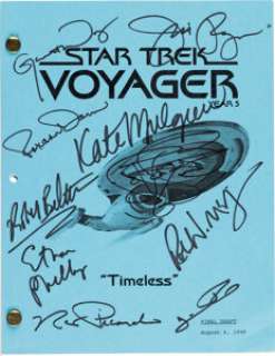 Star Trek: Voyager (Paramount TV, 1995-2001), Cast Signed Script for Episode "Timeless."