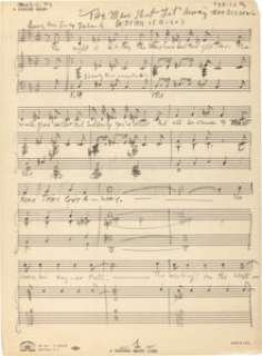 A Star is Born (Warner Bros., 1954), Harold Arlen Final Working Handwritten Manuscript for Judy Garland’s "Vicki Lester" Torch Song "The Man That Got Away" with Ira Gershwin’s Hand-Edited and Initialed Lyric Typescript. | Heritage