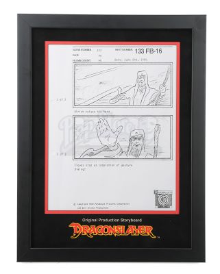 Dragonslayer | Production-Used Storyboard - Ulrich Performs Spell On Clouds | Propstore (Buy Now)