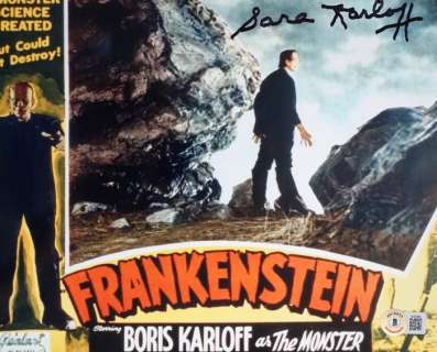 Frankenstein - Sara Karloff (Boris Karloff’s Daughter) - Autograph, Photo With Beckett COA | Catawiki