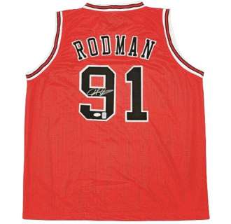 Double Team - NBA - Dennis Rodman - Autograph - Red Custom Basketball Jersey - With COA | Catawiki