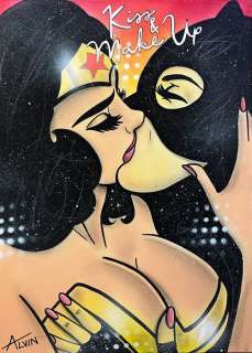 Alvin Silvrants (1979) - Wonder Woman & Catwoman - kiss and make up | Catawiki