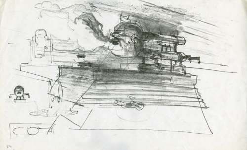 Lot 754 - RON MILLER DUNE PANORAMIC CONCEPT PAINTING.