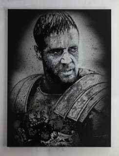 Gladiator - Russell Crowe - handpainted and signed - by artist Vincent mink. - Portrait | Catawiki