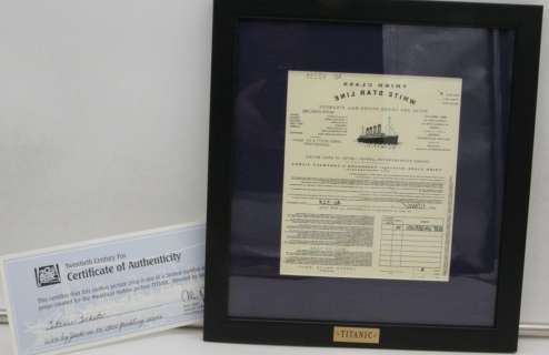 Titanic Movie Prop Third Class Ticket W/Fox COA | GWS Auctions
