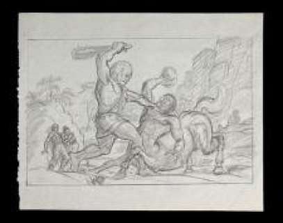 THE GOLDEN VOYAGE OF SINBAD (1973) - Lot 183 - Ray Harryhausen Hand-Drawn Concept Of The Neanderthal Man and The Cyclopean Centaur