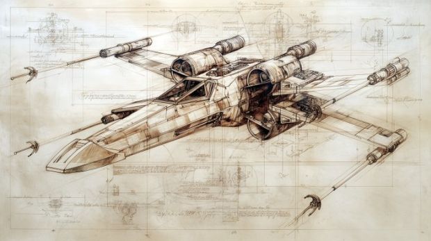 Artxlife - X-Wing Leonardo Study Drawings [XXL] | Catawiki