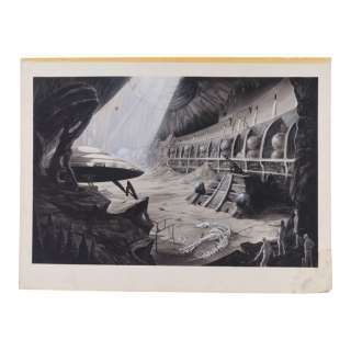 Primevals, the (1970S - 2023) | Hand-Drawn Lee MacLeod Spaceship Cavern Concept Artwork | Propstore