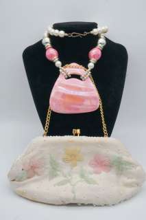 Betty White "Golden Girls" Faux Pearl Necklace & Clutch | GWS Auctions