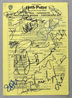 Harry Potter and The Half Blood Prince - 2nd Unit Callsheet 81 dated 9th March 2008 signed by 17… | Ewbank’s