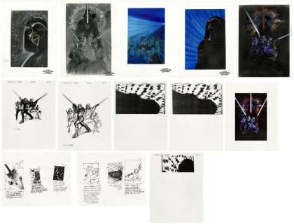 Star Wars: Original Trilogy | William Plumb Collection: Set of Five Hand-Illustrated Luis Russo Star Wars Trilogy Poster Concept Prints with Sketch Prints | Propstore