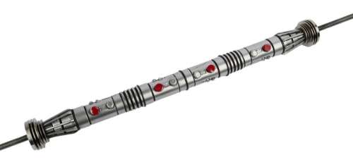 Lot 1006 - STAR WARS - THE PHANTOM MENACE: DARTH MAUL DUELING/DOUBLE-BLADED LIGHTSABER PROP (WITH DVD)