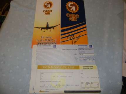 Lot 73 - Pam Grier "Jackie Brown" Signed Prop Cabo Airlines Ticket
