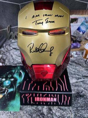 Iron Man Helmet & ARC Reactor Heart & Arm/Hand. Each Signed by Robert Downey JR. | eBay US