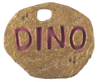 A Live-Action “Flintstones" Dino Name Tag Prop. | Van Eaton Galleries
