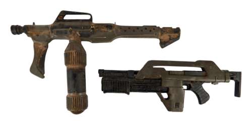 ALIENS: SIGOURNEY WEAVER "ELLEN RIPLEY" M240 FLAMETHROWER AND M41A PULSE RIFLE PROPS (WITH DVD) | Julien’s